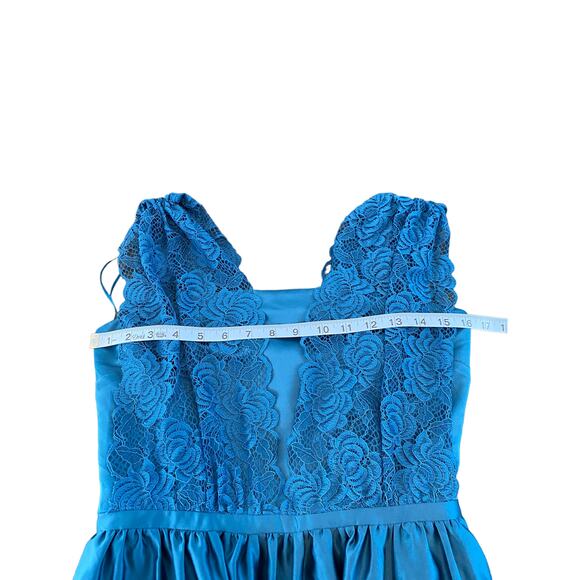 ModCloth Geode Blue Fairycore Lace Short Sleeveless Formal Dress Size Medium - Picture 7 of 9